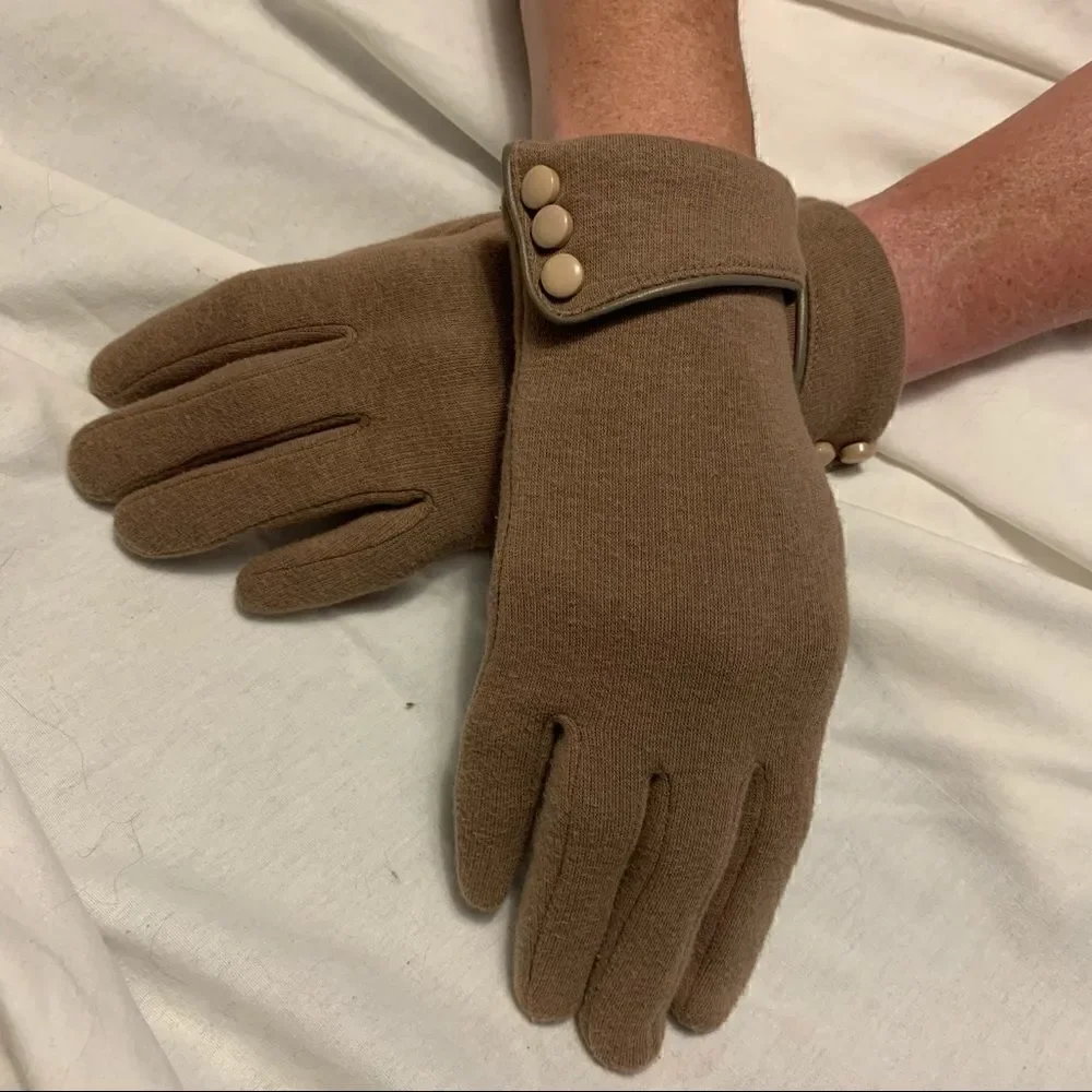 Two Sets of Typing Gloves Gray and Brown